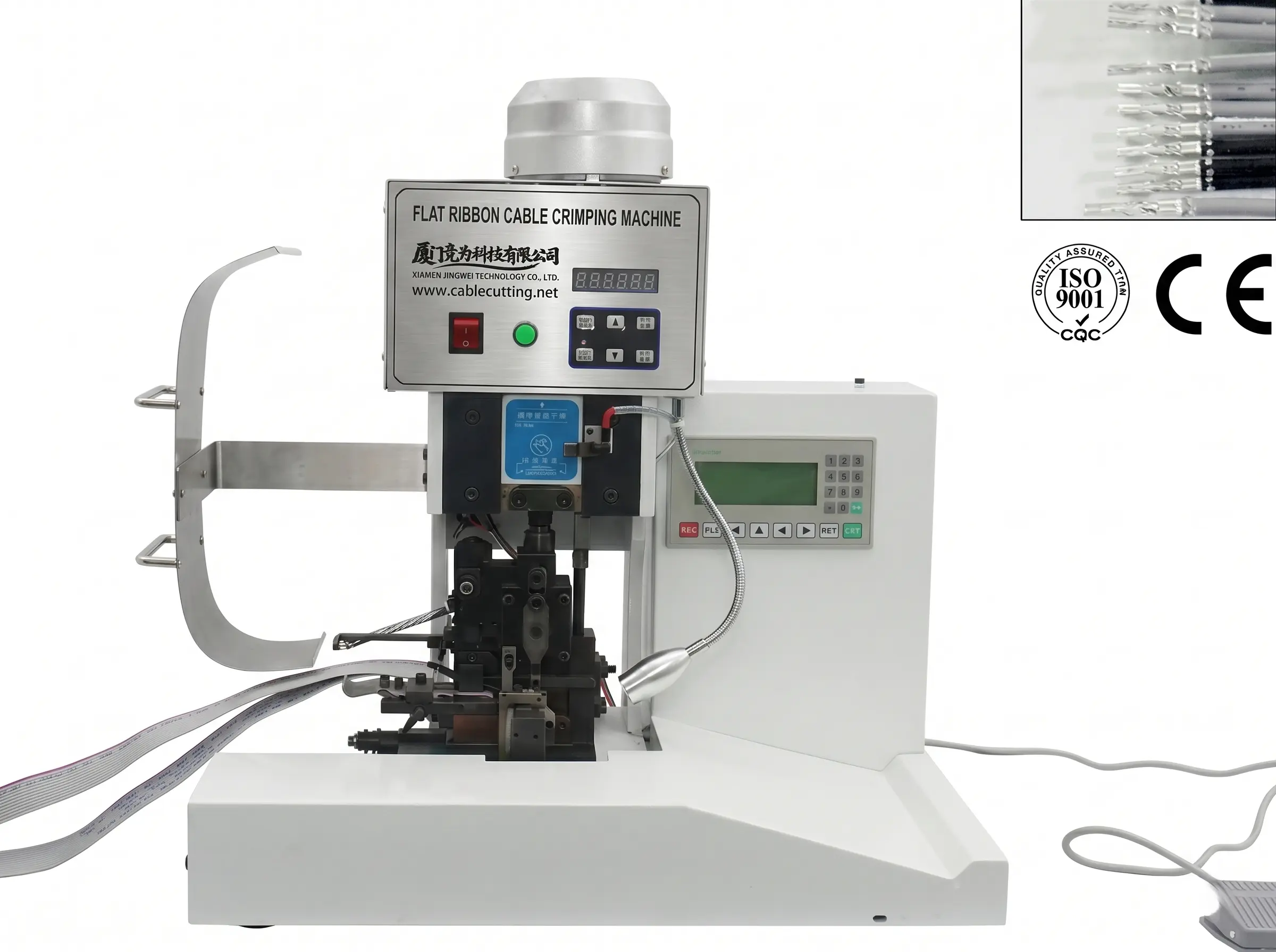 Semi-automatisk flatkabelkrympmaskin WPM-FCCM-18 – Högprecisionskrympning för industriell kabeltillverkning