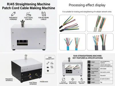 Rj45 Rätningsmaskin Patchkabel Tillverkningsmaskin JW-P08 - Skärmborste för kabel