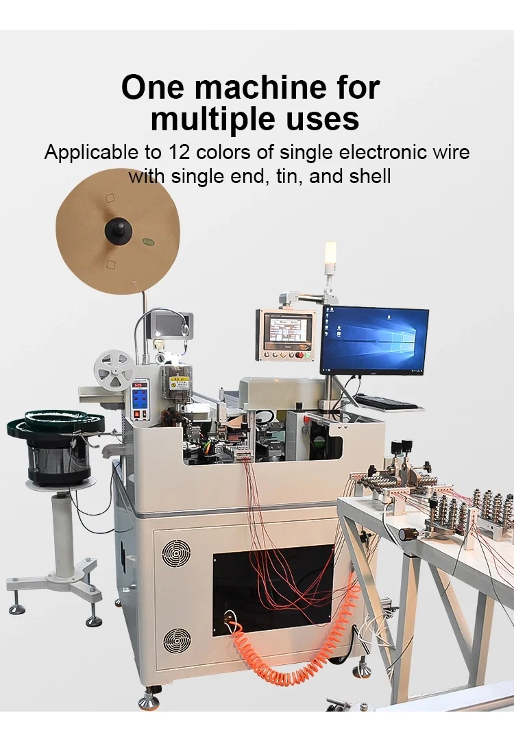 Wiele przewodów przenika plastikową powłokę, pozycję taśmy przewodowej do zaciskania maszyny, Zobacz maszynę do wkładania plastikowej powłoki 