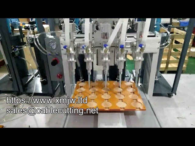 Höghastighets 5-huvuds automatisk limdispenser med 5-liters tryckhink – Industriell limrobot
