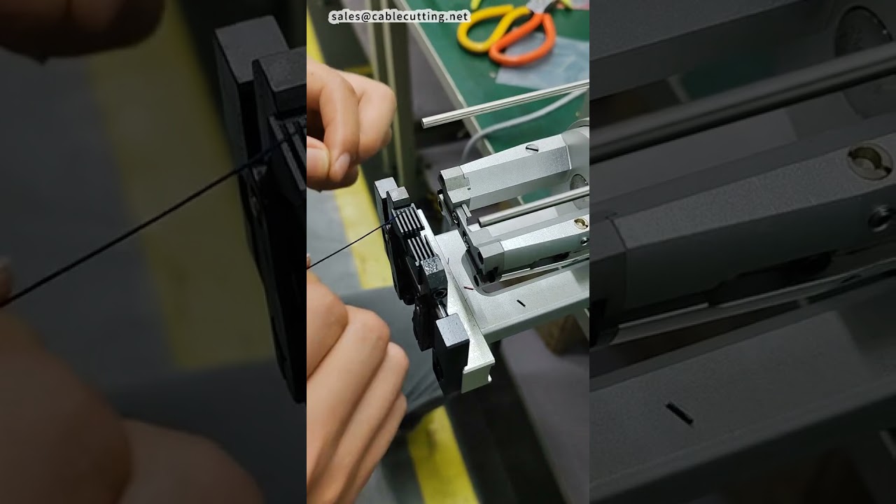 Koaxialkabel avskalningsmaskin för 34AWG, 3 lager - Fabriksdemo