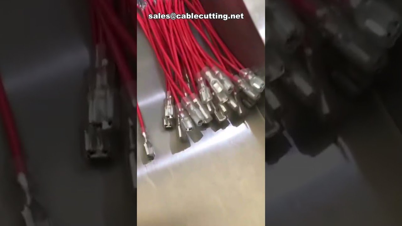 Helautomatisk maskin för trådskärning, avisolering, krympning, hylsning och insättning